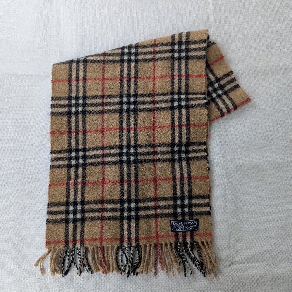 Burberry Check Scarf Beige Unisex | Cashmere Wool | Winter Essential
